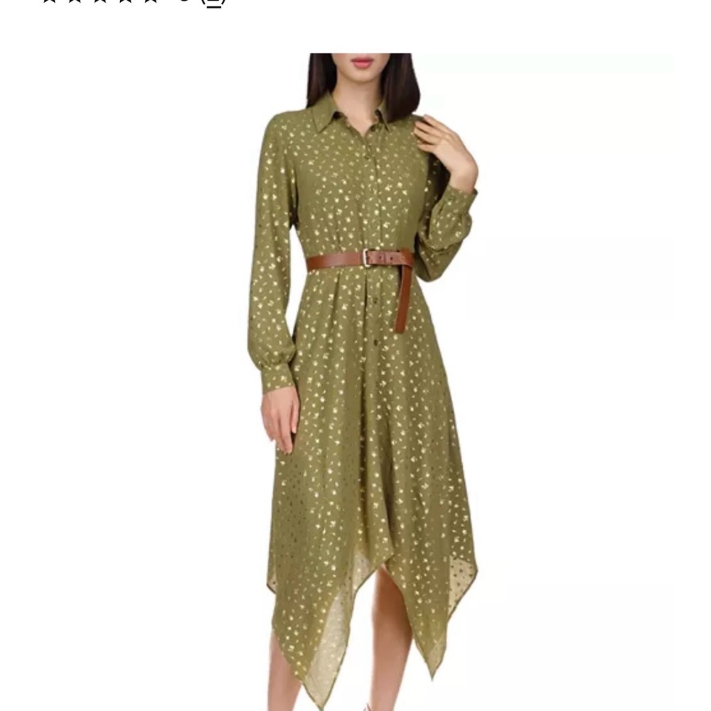 Michael Kors Elegant Green Polka Dot Shirt Dress! Classy! CHIC! Like New!! XS